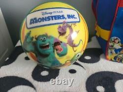 Disney Monsters Inc. Bowling Ball & Bag Pixar Brunswick 9lb Wazowski Eyeball