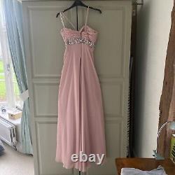 Dress By Elegancia Uk 6 Soft Pink Pleated Bust And Sparkling Embellishment