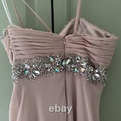 Dress By Elegancia Uk 6 Soft Pink Pleated Bust And Sparkling Embellishment