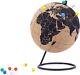 Exerz Cork Educational World Globe Travel Marker Map 12 Push Pins Dia 14cm