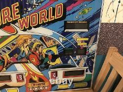 Future World Pinball Machine back glass Original 1980s