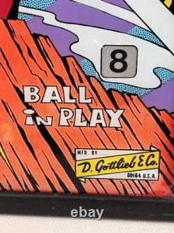 GOTTLIEB'S HIGH HAND ORIGINAL BACKDROP GLASS PINBALL ARCADE 59cm X 54cm FRAMED