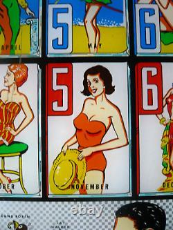 Genuine 1960s Gottlieb Cover Girl Pinball Back Glass/Plexiglass 50cms x 56cms