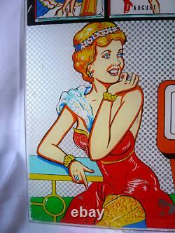 Genuine 1960s Gottlieb Cover Girl Pinball Back Glass/Plexiglass 50cms x 56cms