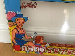 Gottlieb Cow Poke pinball machine backglass 1965