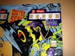 Gottlieb OUTER SPACE Pinball Machine Back Glass Restore -Great Americana Pop