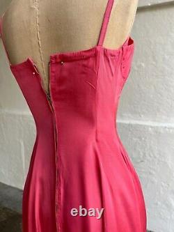 Hand Made Couture Evening Dress In Salmon Pink Size 8/ 10 Approx