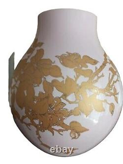 Ikea Pink and Gold Floral Vase, Collectable