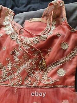 Indian dress anarkali new size 10, lovely pink net dress