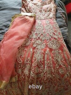 Indian dress anarkali new size 10, lovely pink net dress