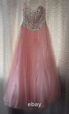 Ladies Prom Dress Size 10 Baby Pink with embellishments