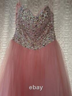 Ladies Prom Dress Size 10 Baby Pink with embellishments