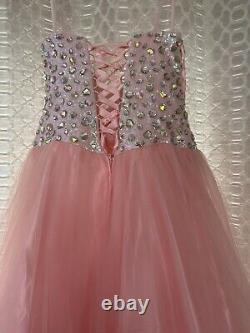 Ladies Prom Dress Size 10 Baby Pink with embellishments