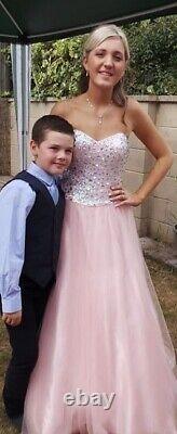 Ladies Prom Dress Size 10 Baby Pink with embellishments