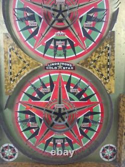 Lindstroms Gold Star Game Bagatelle Vintage 1934 USA Made Tabletop Pinball Marbl