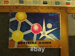 Lot(5) 1958 Brussels World Fair Exhibition Guidebook+ Map + 3 Pins Atomium Globe