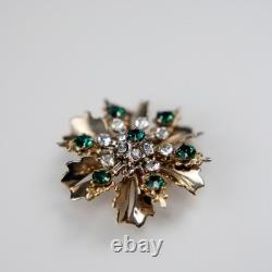 Lucille Ball Owned Worn Green and clear rhinestone pin from Sydney Guilaroff