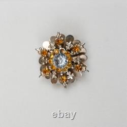 Lucille Ball Owned Worn Orange and clear rhinestone pin from Sydney Guilaroff