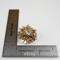 Lucille Ball Owned Worn Orange and clear rhinestone pin from Sydney Guilaroff
