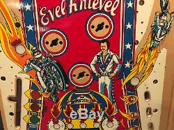 NOS Classic Bally Evel Knievel Pinball Machine Game Playfield RARE