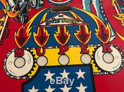 NOS Classic Bally Evel Knievel Pinball Machine Game Playfield RARE