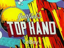 NOS Gottlieb Top Hand Pinball Machine Game Backglass Add A Ball