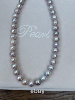 Natural 8mm Lavender Pink Freshwater Pearl Necklace 44cm Real Baroque Pearls