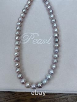 Natural 8mm Lavender Pink Freshwater Pearl Necklace 44cm Real Baroque Pearls