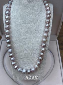 Natural 8mm Lavender Pink Freshwater Pearl Necklace 44cm Real Baroque Pearls