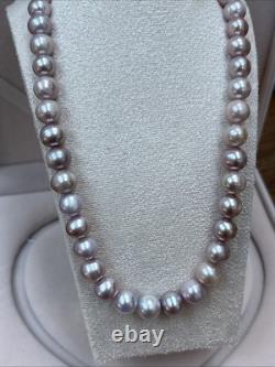 Natural 8mm Lavender Pink Freshwater Pearl Necklace 44cm Real Baroque Pearls