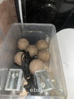 Nine Wooden Skittles Pins & Set Of Three Wooden Balls