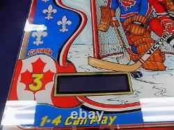 Original 1977 Bally Bobby Orr Power Play back glass for Bally pinball machine