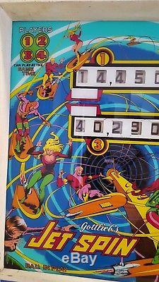Original Vintage 1977 Jet Spin Gottlieb Pinball Machine Collectible Arcade Game