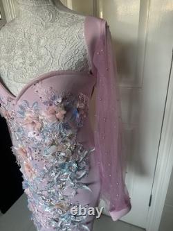 Pearl Carty Pink Embellished Dress For Special occasion