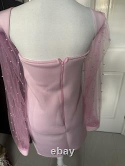 Pearl Carty Pink Embellished Dress For Special occasion