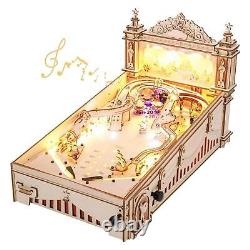 Pinball Machine Puzzle 3D DIY Wooden Model LED Self Assemble Arcade Game Build