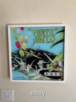 Pinball Wall Art Surfers 1966 LED Illuminated Backglass Arcade Decor