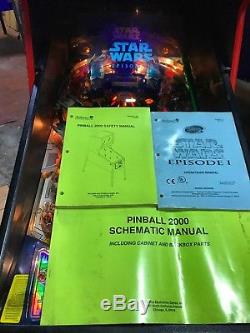 Pinball Williams Star Wars Episode I 3D Flipper All Original Manual Orig. Glass