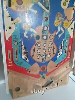 Pinball playfield, Stern Ted Nugent'/musically theme pinball machine. 1970s