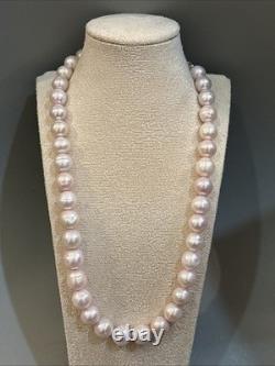 Pink Freshwater Pearl Necklace 11mm Round Pearl 44cm Elegant Statement Jewellery