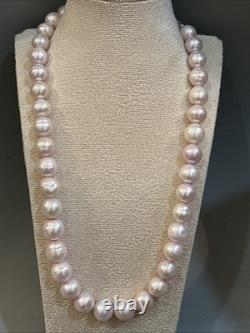 Pink Freshwater Pearl Necklace 11mm Round Pearl 44cm Elegant Statement Jewellery