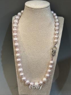 Pink Freshwater Pearl Necklace 11mm Round Pearl 44cm Elegant Statement Jewellery