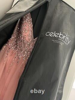 Pink prom dress Diamanté size 14