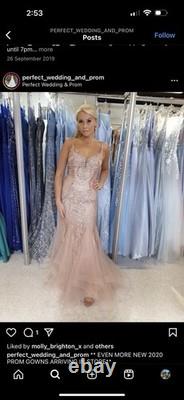 Prom Dress Rose Pink Mermaid Look with Sequins Size 8