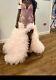 Prom Dress Size 8 Pink Rhinestone Tulle Trail Pink Beaded Sleeve Wedding
