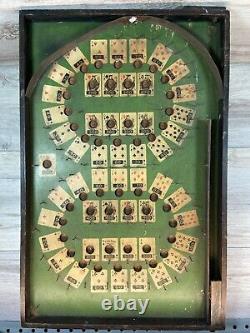RARE 1930's Lindstrom's Wooden Tabletop Poker Pinball Bagatelle Antique Game