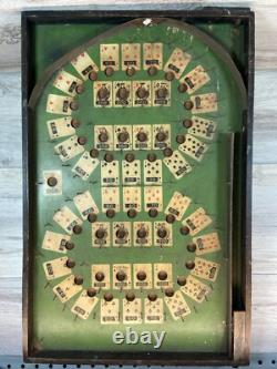 RARE 1930's Lindstrom's Wooden Tabletop Poker Pinball Bagatelle Antique Game