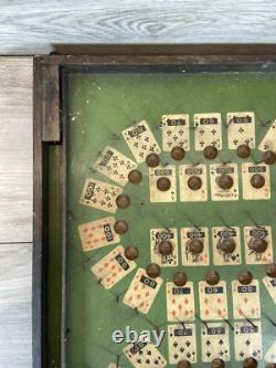 RARE 1930's Lindstrom's Wooden Tabletop Poker Pinball Bagatelle Antique Game