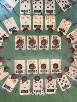 RARE 1930's Lindstrom's Wooden Tabletop Poker Pinball Bagatelle Antique Game