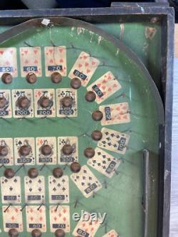 RARE 1930's Lindstrom's Wooden Tabletop Poker Pinball Bagatelle Antique Game